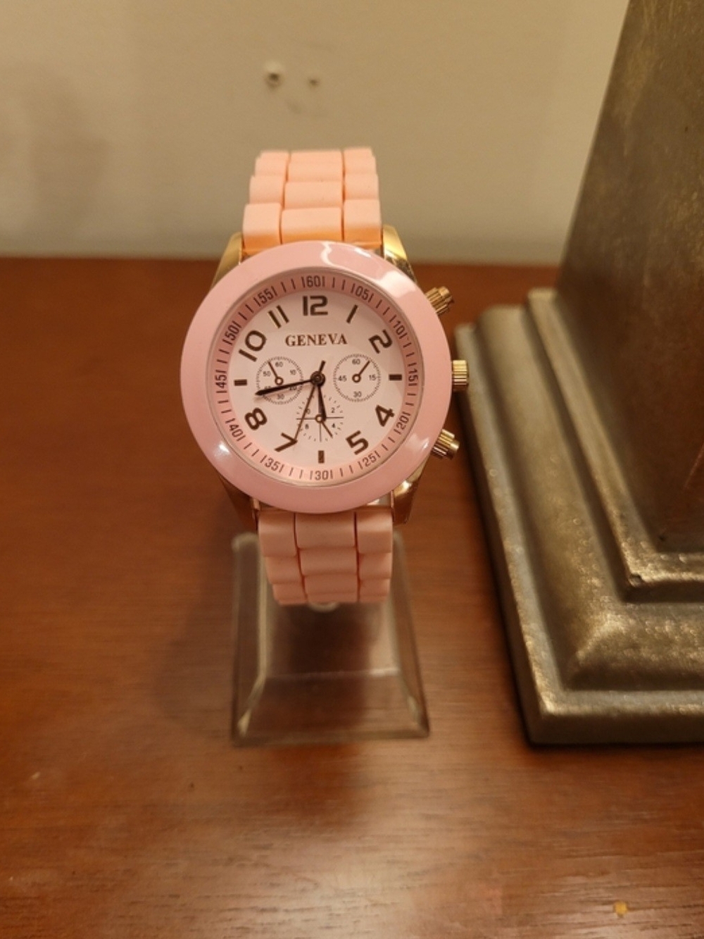 New Pastel Pink and Rose Gold Geneva Women's Silicone Watch